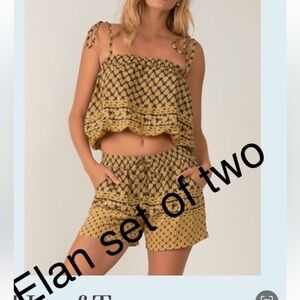 Elan Gold and Brown Resort Short  Set of two size S​